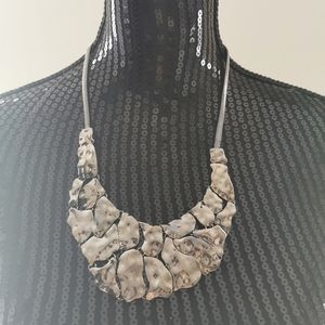 Hammered Metal Bib Necklace